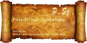 Petrányi Szalviusz névjegykártya